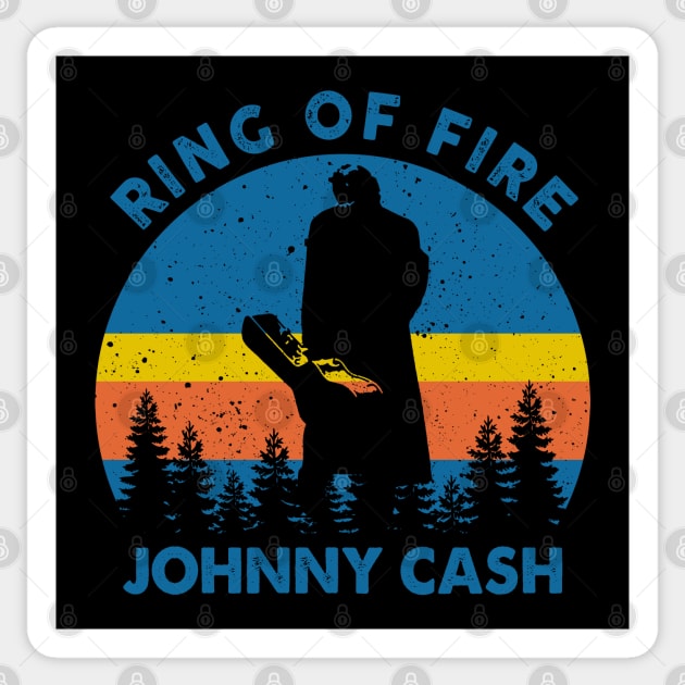 Retro Ring of Fire Country Music Sticker by Symmetry Stunning Portrait